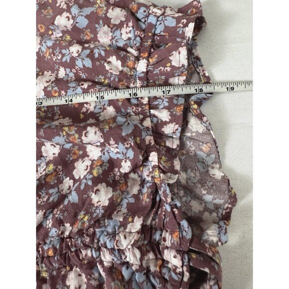 Y2K Floral L Crop Top Cottagecore Coquette Adjustable Ruched Hem Soft Girl Dream - Picture 5 of 8